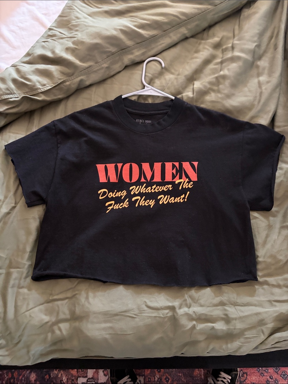 Women’s Black Cropped Graphic Tee